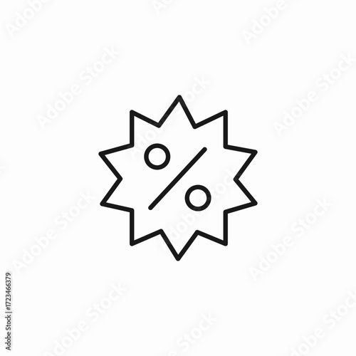 discount percentage star icon sign vector