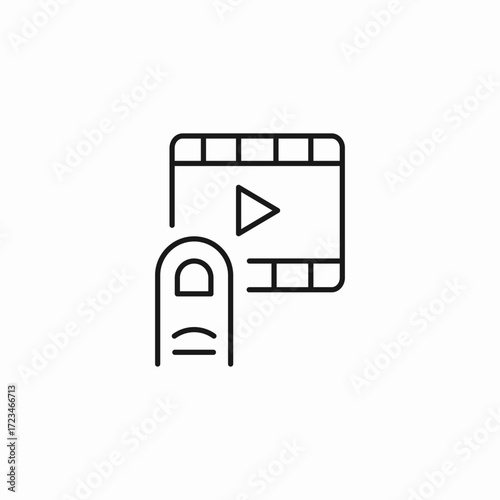 finger playing film icon sign vector