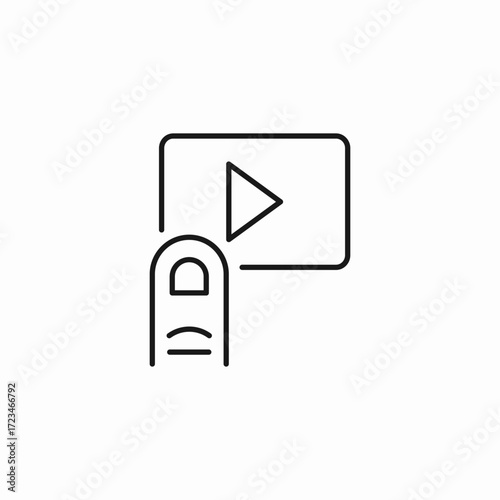 finger playing video icon sign vector