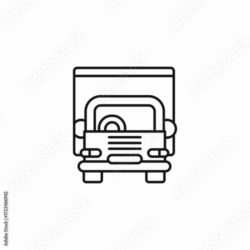 front view truck icon sign vector