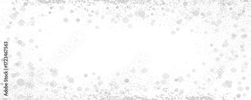 Chilly Frozen Frame With Icy Snowflake Border On Transparent Background. Winter Frosted Window Template. Vector Illustration.
