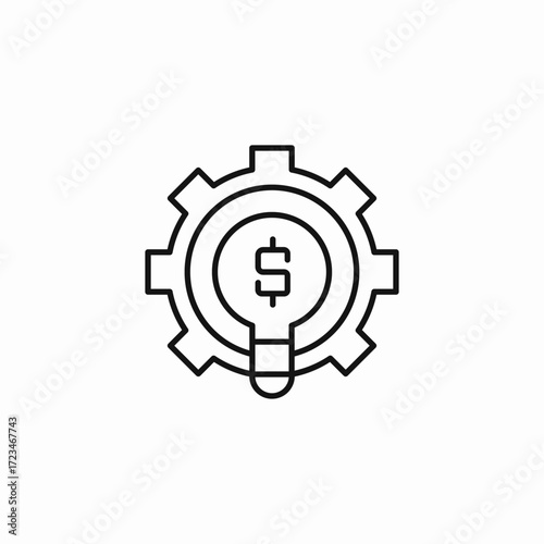 money idea gear icon sign vector