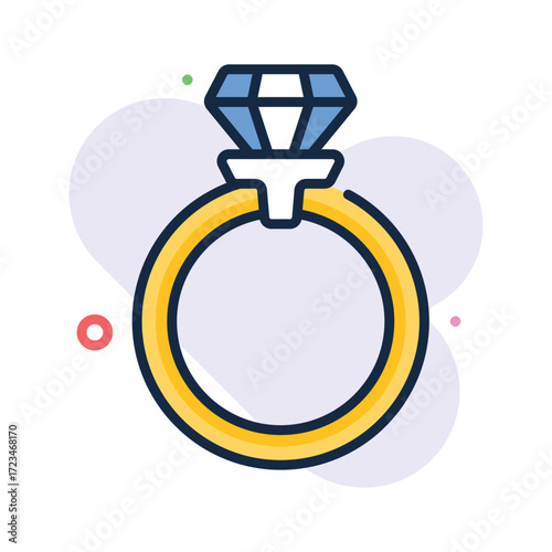 Diamond ring icon representing fashion jewelry, luxury, and ecommerce shopping