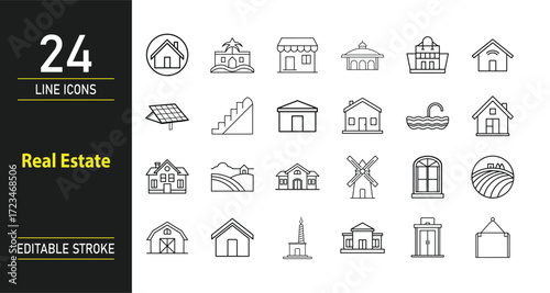 Real Estate Icons Collection for Property Housing and Buildings