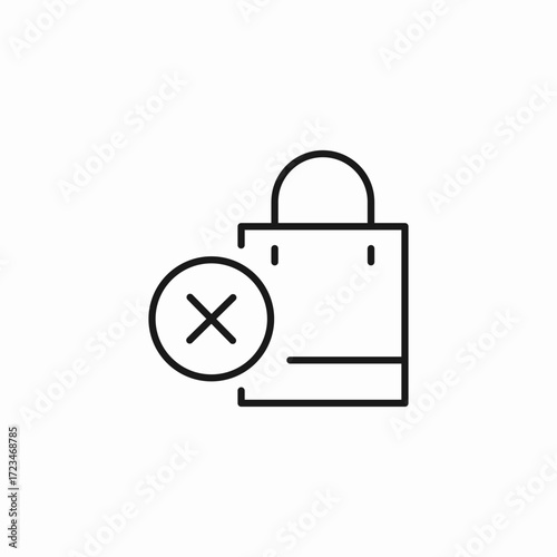 remove shopping bag icon sign vector
