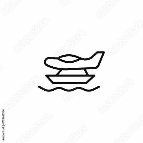 seaplane on water icon sign vector