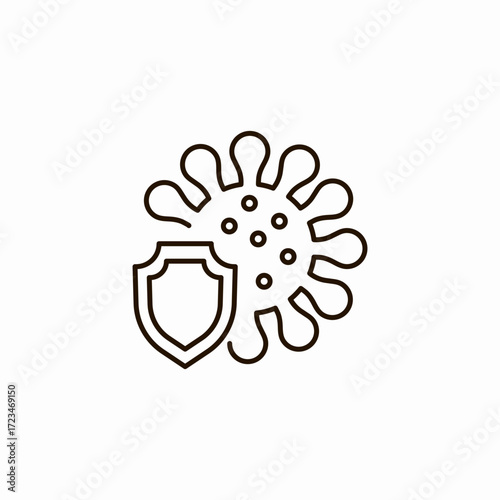 shield virus protection icon sign vector