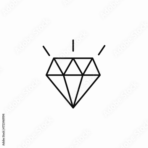 shining diamond icon icon sign vector