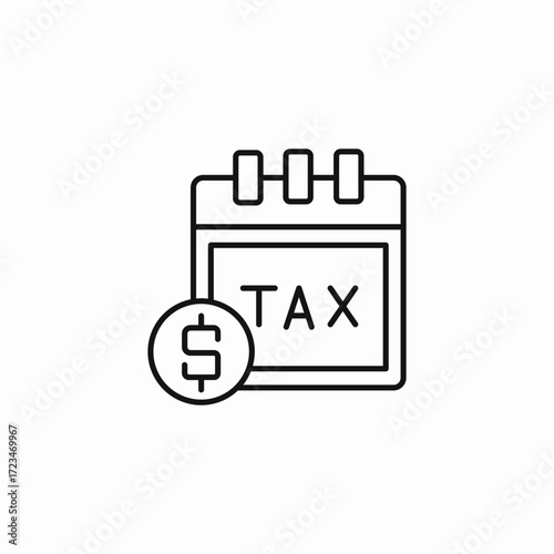 tax calendar deadline icon sign vector