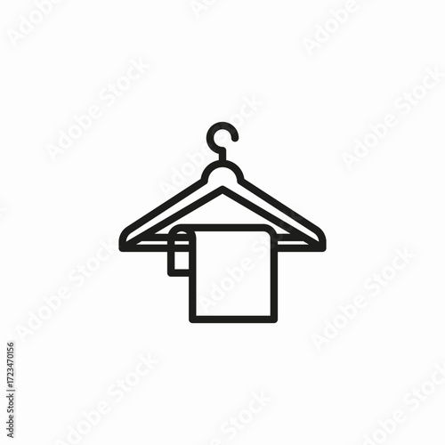 towel on hanger icon sign vector