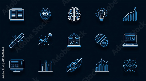 Technological Innovation: A curated set of vector graphics depicting various technological concepts and symbols, perfectly capturing the essence of the digital world and its intricate workings.