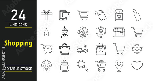 Shopping Icons Collection for Online Store Cart and Retail Design