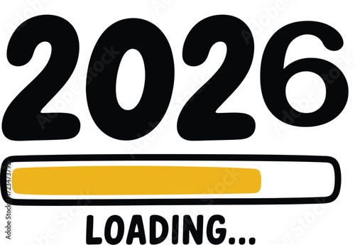 Anticipating the future year 2026 with a loading progress bar illustration