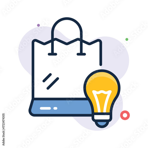 Creative shopping, online marketing, concept icon of shopping idea