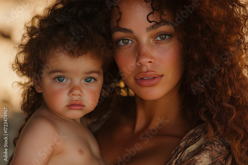 Mother and Her Baby. Generative AI