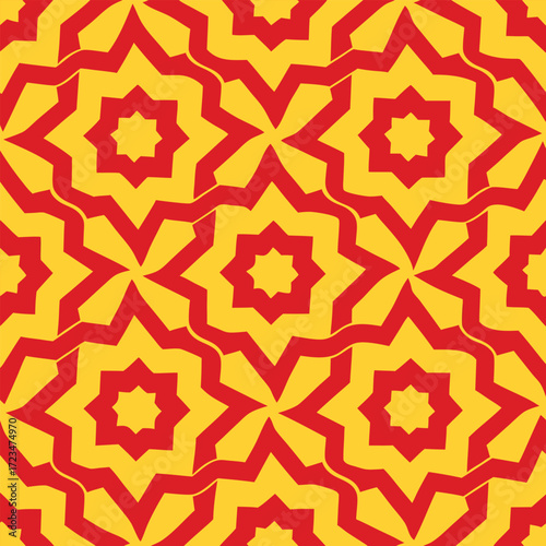 The vintage seamless geometric pattern vector illustration offers a stylish retro texture for wallpaper or textile design