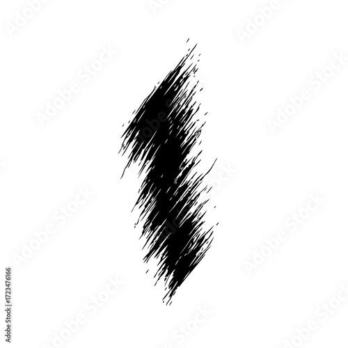 Dramatic texture brushstrokes graphic element with expressive ink splash on white background