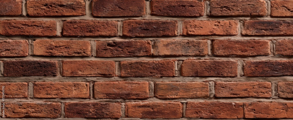 Fototapeta premium The textured red brick wall showcasing rustic architectural beauty.