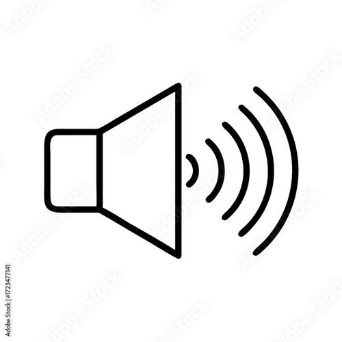 Speaker emitting sound waves in minimalistic design  