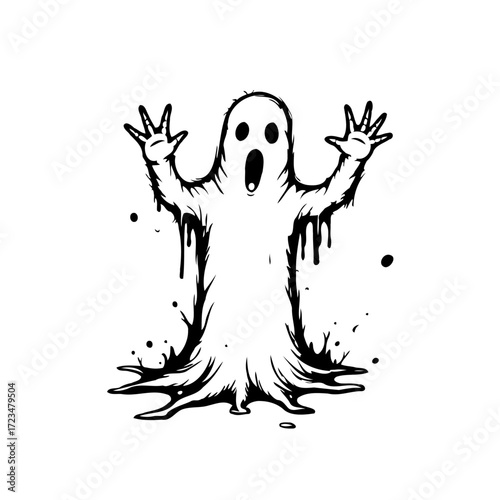 Ethereal specter illustration dripping with mystery and frightful suspense ideal for festive eerie