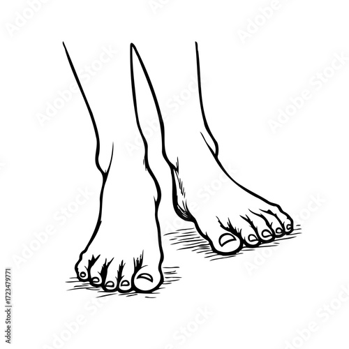 Footprints in minimalism a journey of lines showcasing elegant posture capturing unique anatomical