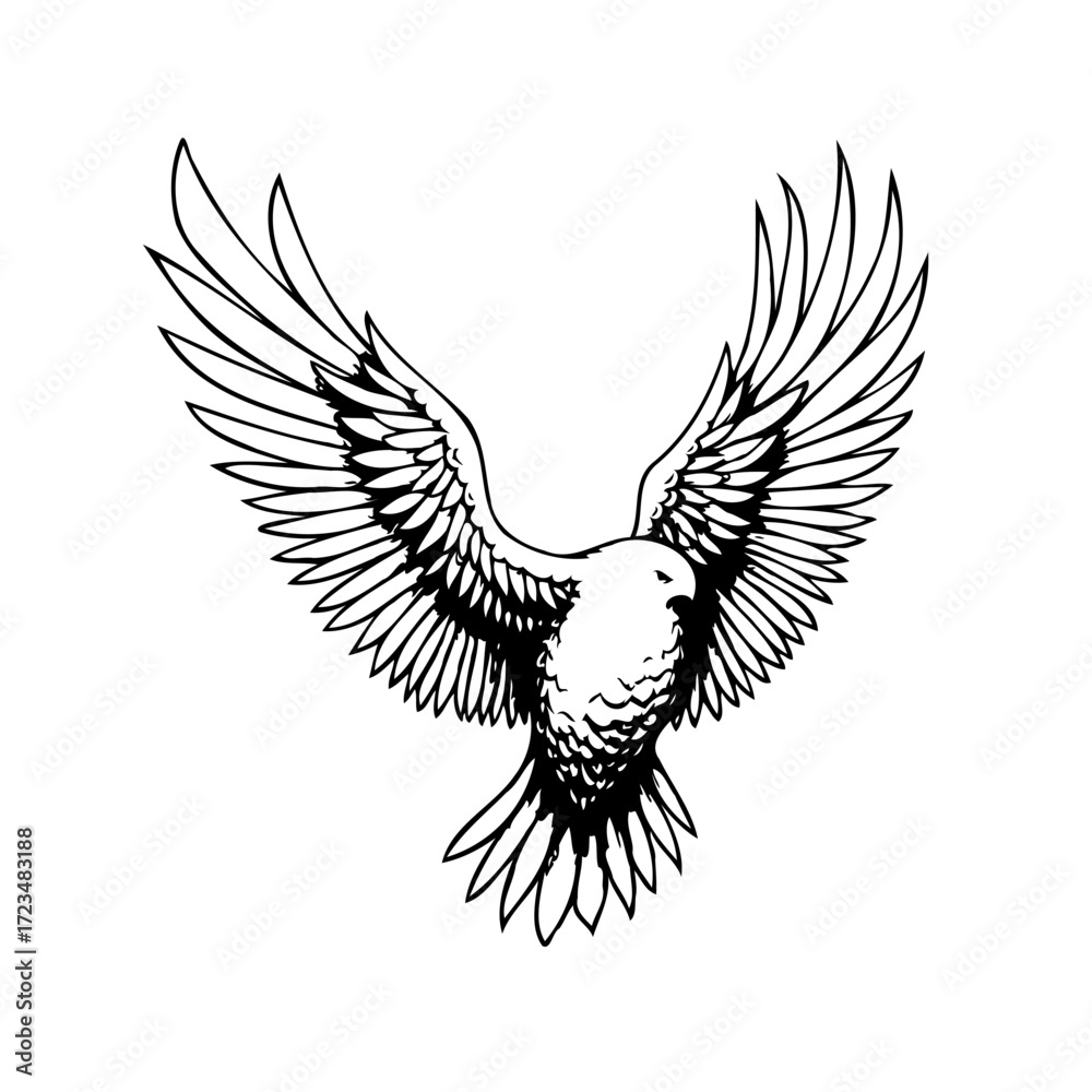 Obraz premium Majestic flight illustration soaring bird vector design embodying freedom and strength in