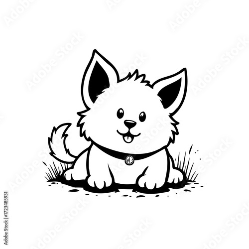 Playful puppy illustration charming canine character delightful design adorable pet cute animal