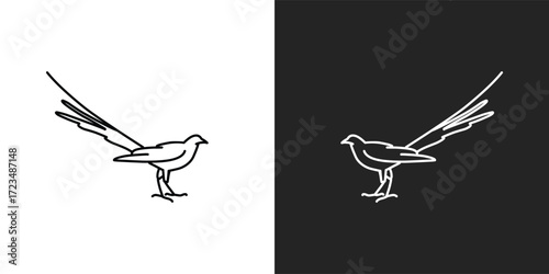 black and white bird logo, icon. animal, fly, flying, nature, feather, wild, wildlife, fauna, wing, sticker, clipart, flat, vector illustration.