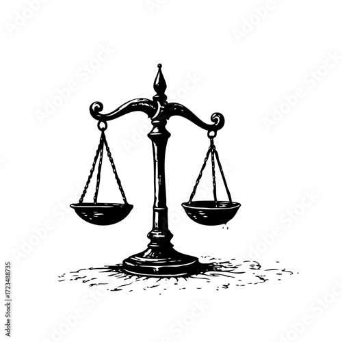 Symbolic scales balance illustration of justice concept emphasizing the significance equilibrium