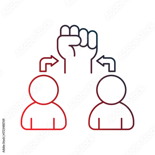 Empowering icon with white background vector stock illustration