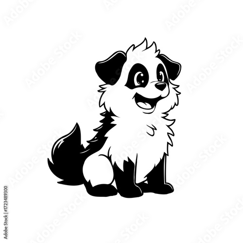 Whimsical cartoon dog illustration with a cheerful expression and playful design for animal lovers
