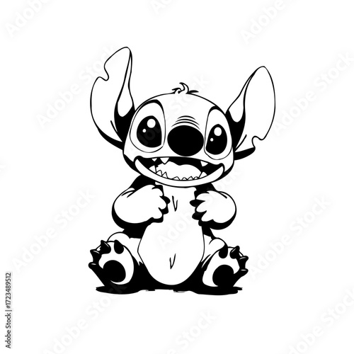 Whimsical creature illustration: a charming and playful design, showcasing joyful exuberance in