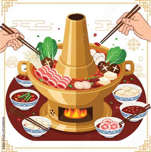 Asian Hot Pot Feast: Festive Gathering with Friends and Family