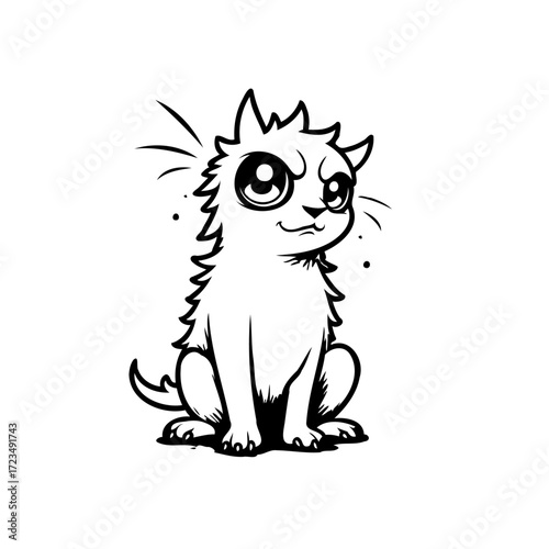 Whimsical spiky critter with captivating eyes showcasing expressive design and delightful artistic