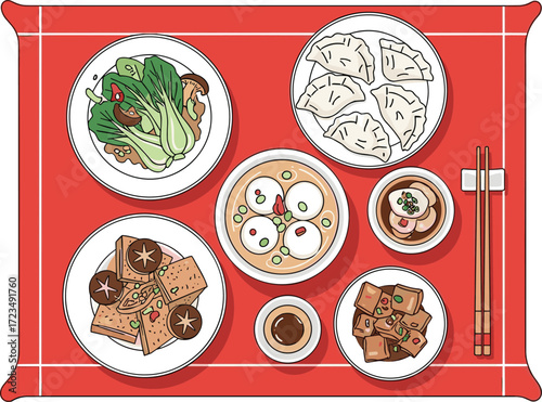 Traditional Chinese Winter Solstice Meal Set