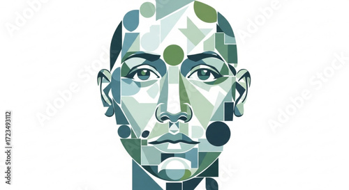 Geometric face portrait abstract art design vector illustration modern style human head graphic creative artwork