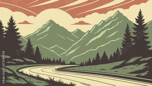 mountain road in the mountains