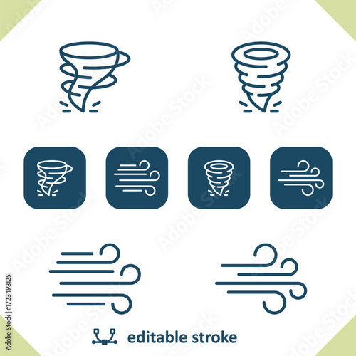 Weather Icons. Wind, Windy, Tornado, Twister