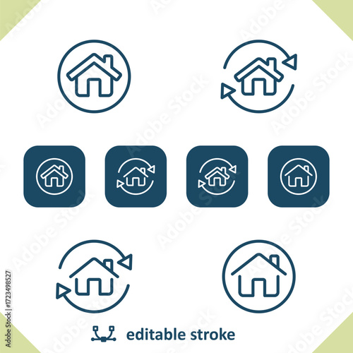 Real Estate Icons. House, Home, House Flipping Icon