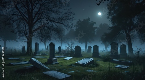 Dark and moody night halloween scene