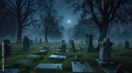 Dark and moody night halloween scene