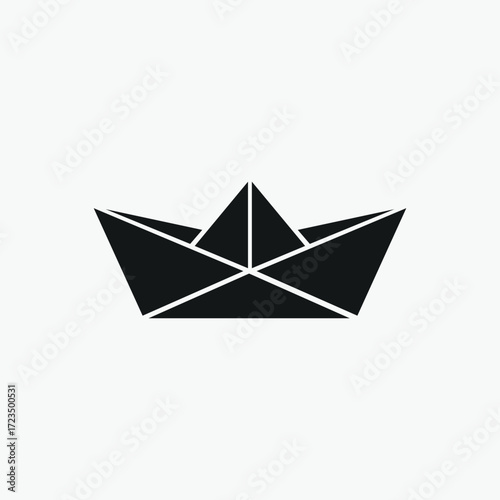 origami paper boat Paper Boat icon vector