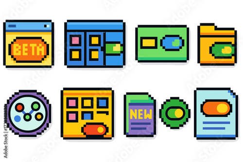 Technology, software 3d icon set. app development, interface 3d icons collection