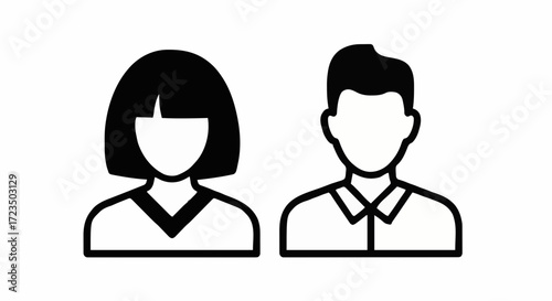 Simple icons of a man and woman