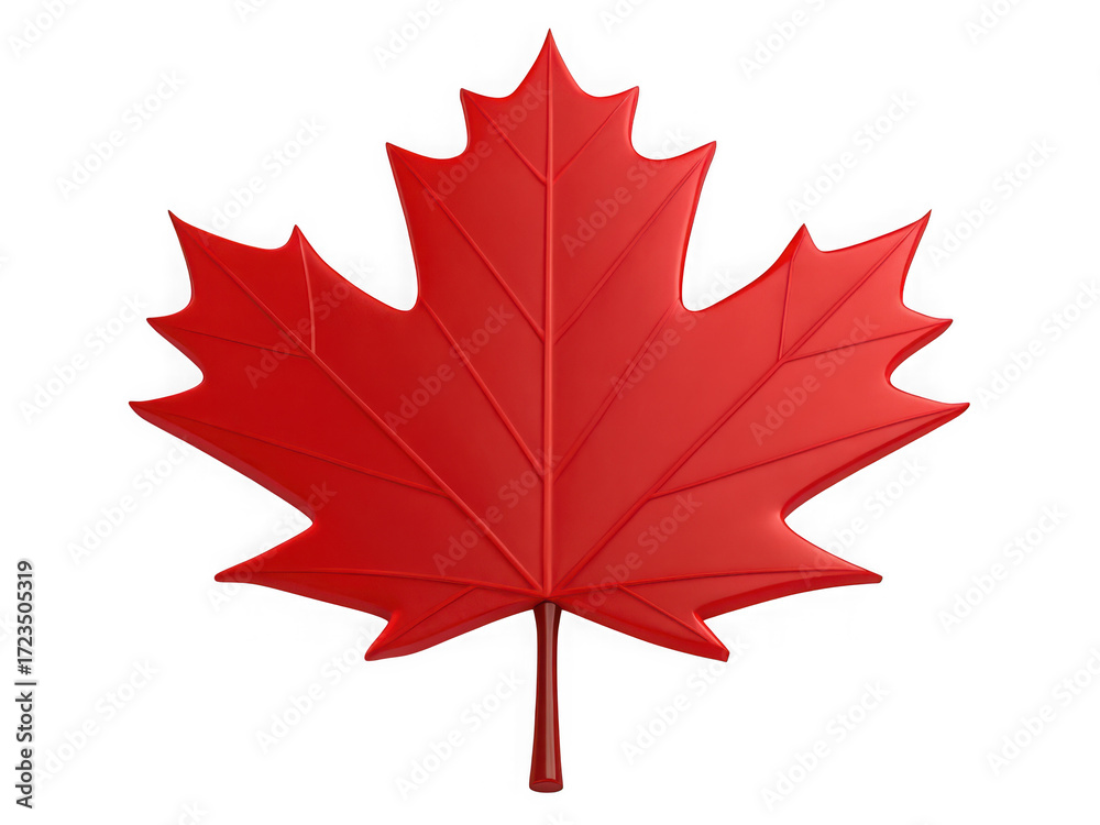 Naklejka premium Red maple leaf isolated on transparent background