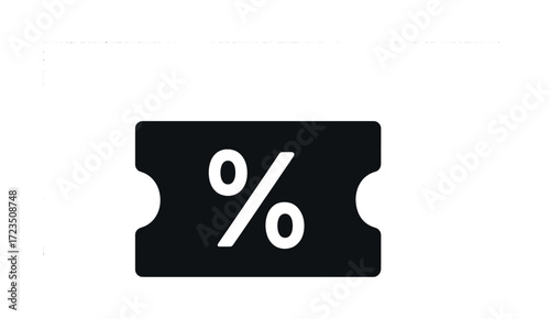 Black discount coupon with percentage symbol for sales and promotions