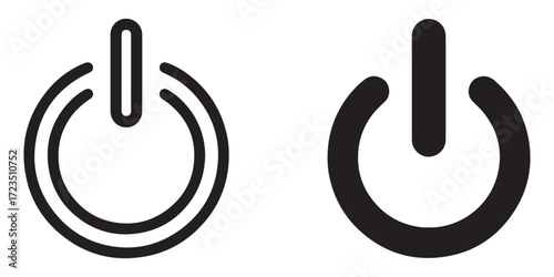 Two power buttons are shown isolated on white background
