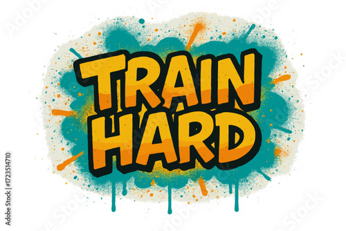 Fitness motivation graffiti icon set. inspirational workout quotes graffiti collection.