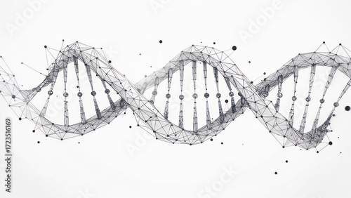 Modern DNA strand illustration for biotechnology, science, or medical projects, offering a clean, professional aesthetic for your innovative campaigns