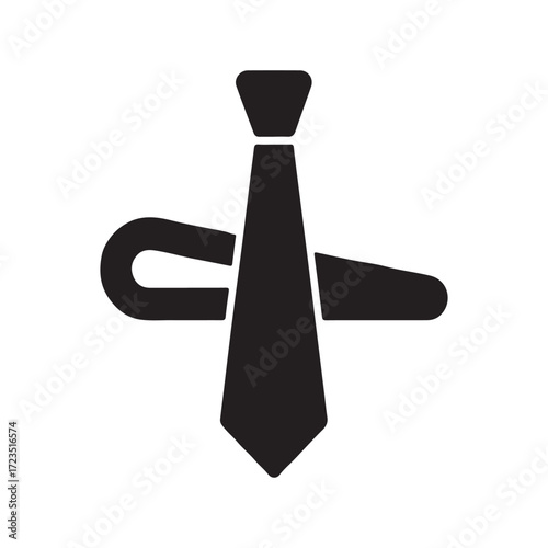 Tie Clip Stylish Solid Accessory Icon